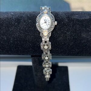 Faberge Vintage Elegant Silver Tone Bracelet Watch | Roman Numerals
